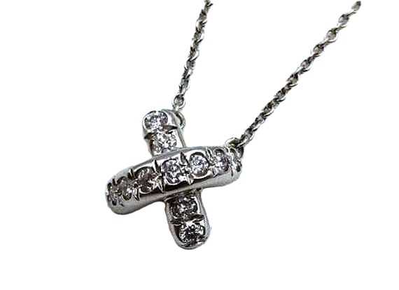 ティファニー買取 Pt950 クロスステッチ ダイヤモンド ネックレス